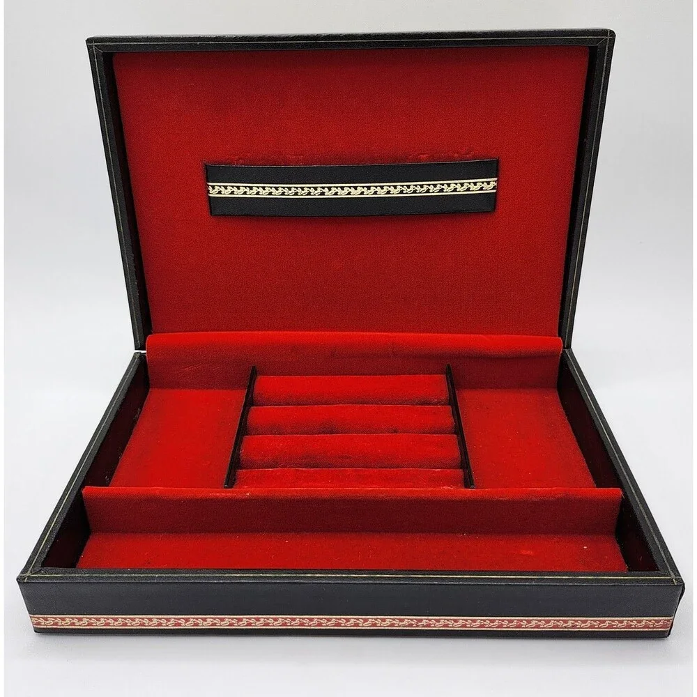 Skandinaviska Etuifabriken / Swank Vintage Jewelry Valet Box Royal Court Ed.